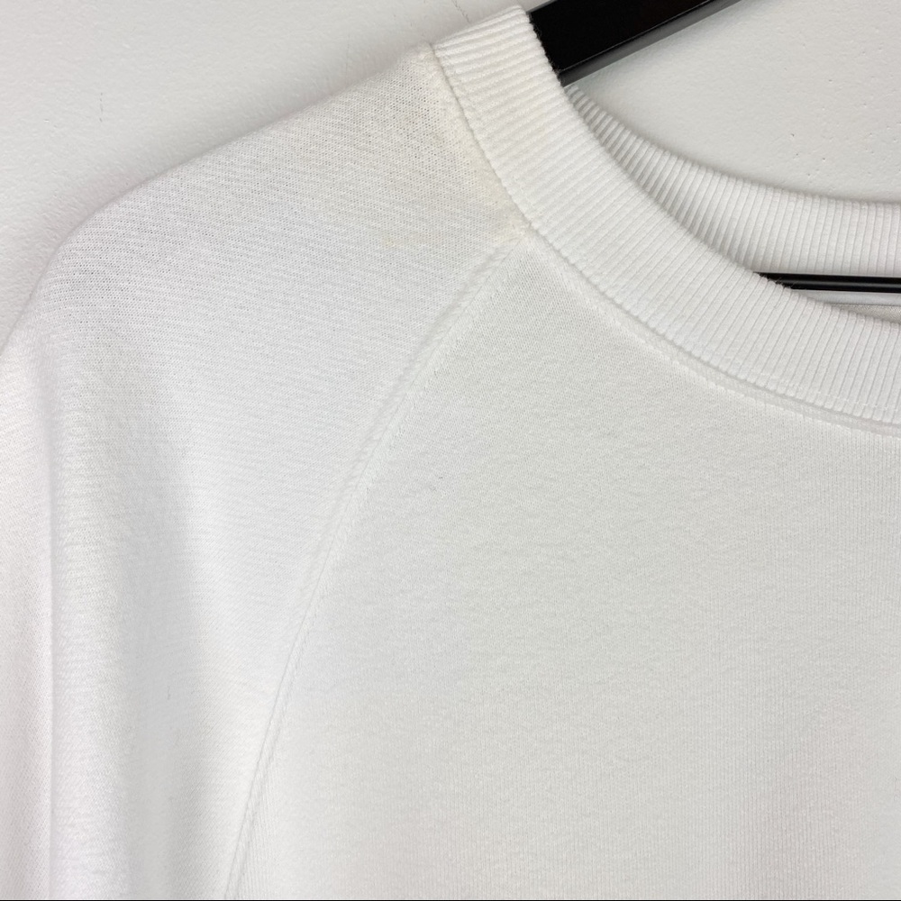 VINCE Raglan Sleeve Pullover White Medium - Picture 5 of 8